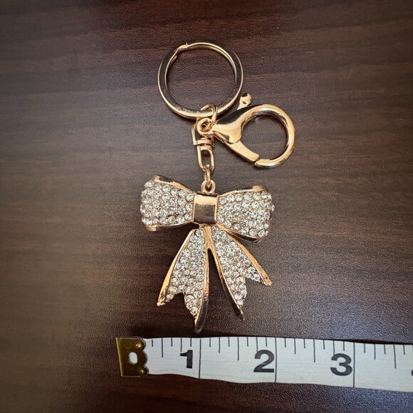 Bow Bag Charm Bling Backpack Charm Lobster Clasp Keychain New - Picture 5 of 5